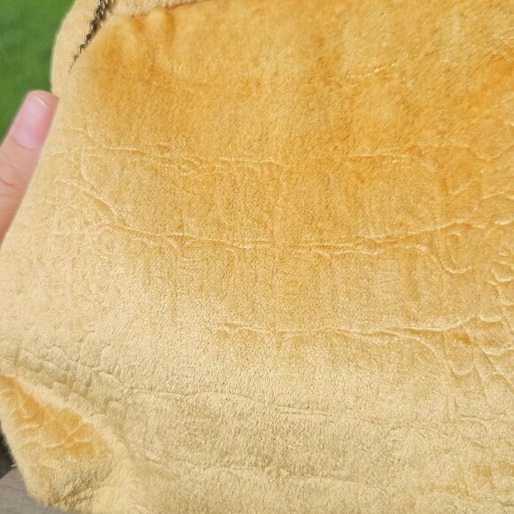 Anthropologie Yellow Velvet Convertible Clutch Crossbody Bag - Picture 2 of 9